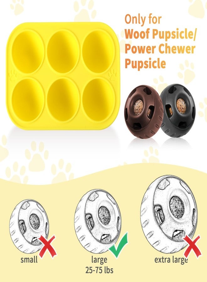 Xyulaan 2Pcs 6 Cavities Silicone Molds for Dog Treats with Lids, Compatible with Woof Pupsicle Large Refill and Power Chewer Pupsicle, Frozen Dog Treat Holder - Image 2